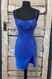 Beaded Light Blue Bodycon Party Dress with HZ1023