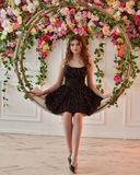 Cute Starry Homecoming Dresses Black Homecoming Prom Dresses HZ1023