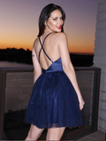A-Line Tulle V-neck Sleeveless Short Prom Dress With Ruffles , Homecoming Dress HZ1023