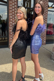 Feathered Strapless Bodycon Short Homecoming Dress HZ1023