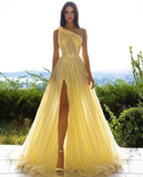 Yellow/Green/Purple shiny elegant exquisite beaded long tulle ball gown unique evening dress HZ1023