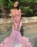 Pink Sweep Train mermaid Formal Prom Dress, Evening Dress HZ1023