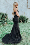 Black Strapless Prom Dress with Appliques HZ1023