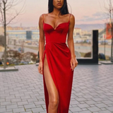 Black Mermaid Spaghetti Straps Cheap Long Evening Prom Dresses HZ1023