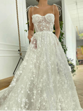 Lace See-Through Underwired White Color Wedding Maxi Dress HZ1023