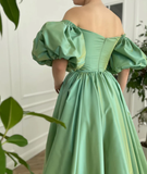 Emerald Iridescent Draped Gown HZ1023
