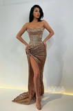 Green/silver/red/brown gorgeous shiny high slit sexy long sequined evening dress prom dress party dress HZ1023