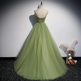 Lovely Green Tulle Prom Dress, Long Green Evening Party Dresses Sweet 16 Dresses HZ1023