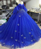 elegant quinceanera dresses lace appliques tulle ball gown Prom Dress, Evening Dress HZ1023
