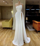 white simple evening dresses long cheap elegant modest mermaid sexy formal party Prom Dresses HZ1023