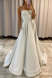 Glitter Spaghetti Straps Sweetheart Long Prom Dress With Pockets HZ1023