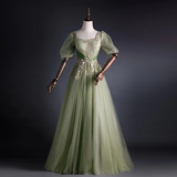 Elegant party dress,formal ball gown dress,green prom dress ,custom made HZ1023
