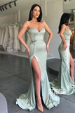 SEXY V-NECK HIGH SPLIT MERMAID PROM DRESS LONG HZ1023