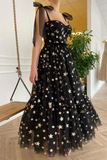 Black tulle sequins short prom dress evening dress HZ1023