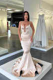 Sleeveless Spaghetti-Straps Long Mermaid Prom Dress HZ1023