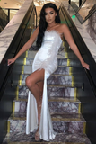 Long Prom Dress Mermaid White Formal Graduation Evening Dress HZ1023