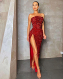 gorgoues red sequin long mermaid prom gown Gorgoues Red Sequin Long Mermaid Prom Gown HZ1023