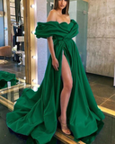 Emerald Green Royal Blue Evening Party Dress Long Poofy Off Shoulde HZ1023