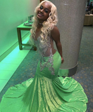 Meramid Sleeveless Prom Dress ,Unique Prom Dress HZ1023