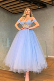 Fabulous Off-the-Shoulder Tulle Prom Dress Sweetheart With Crystal HZ1023