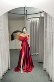 Off The Shoulder Ruby Split Ruffles A-Line Prom Dresses HZ1023