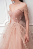 Peach Ball Gown with Off the Shoulder Top HZ1023