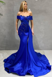 Royal Blue Long Prom Dresses evening Dresses HZ1023