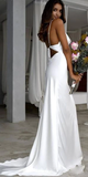 Floor-Length Satin Sleeveless Wedding Dress HZ1023