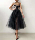 LACK TULLE LACE SHORT PROM DRESS PARTY DRESS HZ1023