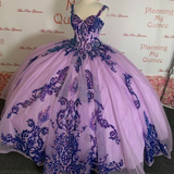 Lavender luxury sequin beaded long quinceanera dress prom dress evening gown sweetheart ruffles sweet 16 HZ1023