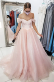 Off Shoulder Open Back Pink Long Prom, Off the Shoulder Pink Formal, Pink Evening HZ1023