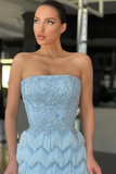 Mermaid off-the-shoulder floor-length long sleeve applique lace feather ball gown HZ1023
