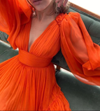 Customizable Long Puff Sleeve Party Dress HZ1023