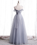 Tulle beads long prom dress tulle formal dress HZ1023