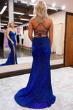Elegant Royal Blue Mermaid Long Party Dress HZ1023