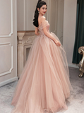 Peach Ball Gown with Off the Shoulder Top HZ1023