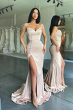 SEXY V-NECK HIGH SPLIT MERMAID PROM DRESS LONG HZ1023