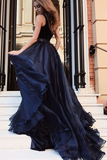 Gorgeous A Line Open Back Sleeveless With Split Side Prom Dresses HZ1023