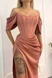 Long Evening Dress Mermaid With Slit Off-the-Shoulder HZ1023