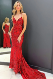 Mermaid Sequins Long Prom Dress with Sweep Train HZ1023