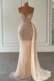 Gorgeous Sweetheart Mermaid Tulle Evening Dress With Rhinstone Sequins HZ1023
