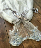 Blue backless exquisite beaded A-line long elegant ball gown formal evening gown wedding dress HZ1023