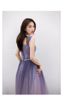 Purple Gradient Beaded Tulle Long Chich Party Dress, A-line Tulle New Prom Dress Formal Dress HZ1023