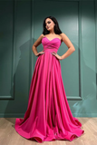 Fuchsia Long Prom Dress With Split Sweetheart HZ1023