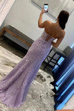 Sexy Strapless Mermaid Long Prom Dress with Slit HZ1023