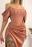 Long Evening Dress Mermaid With Slit Off-the-Shoulder HZ1023