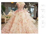 Ingvn Pink Princess Quinceanera Dress Appliques Beads 3D Flowers Prom Party Sweet 16 Ball Gown HZ1023