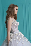 Ball Gown Spaghetti Straps Quinceanera Dresses With Handmade Flowers Tulle HZ1023