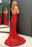 Mermaid Sequins Long Prom Dress with Sweep Train HZ1023