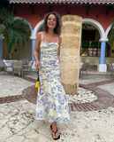 Glamorous Spaghetti Straps Floral Prom Dress,Chic Floral Evening Dress HZ1023